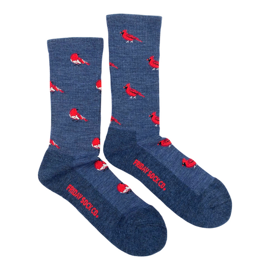 Men's Cardinal and Robin Merino Wool Socks