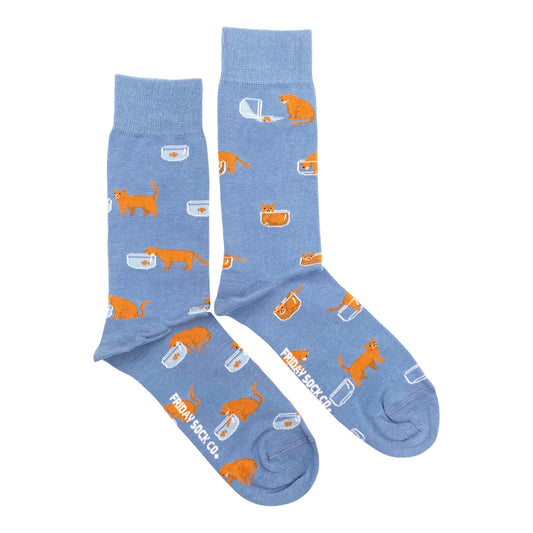 Men's Cat & Goldfish Socks