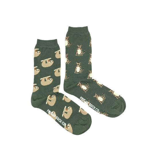 Women's Cheetah & Sloth Socks