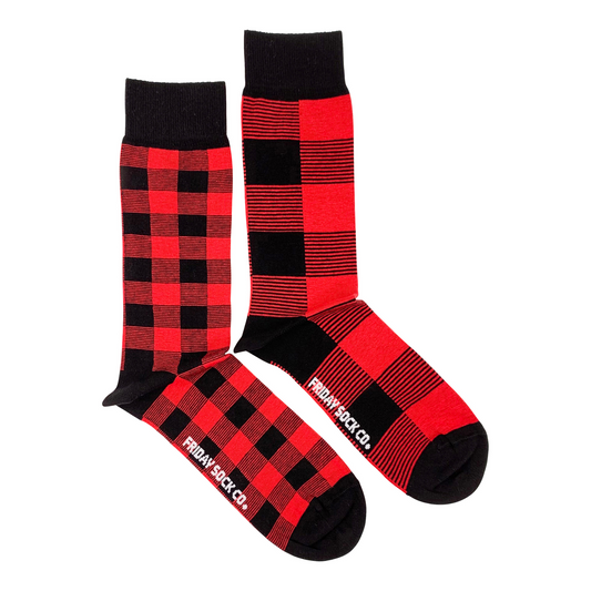 Men's Red Plaid Socks