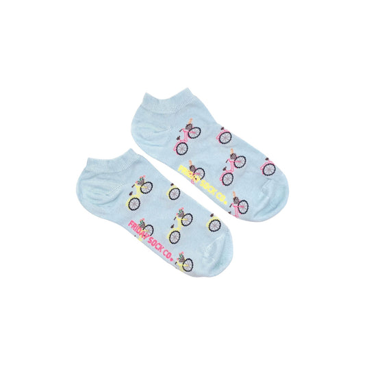 Women's Pink & Yellow Bicycle Ankle Socks