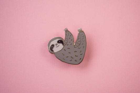 Grey Sloth Enamel Pin