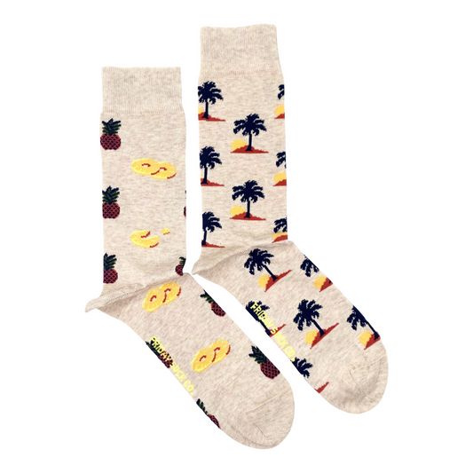 Men's Palm Tree & Pineapple Socks