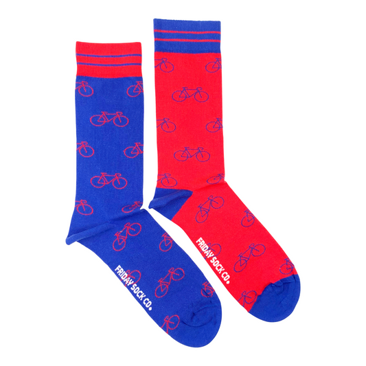 Men's Red & Blue Bicycle Socks