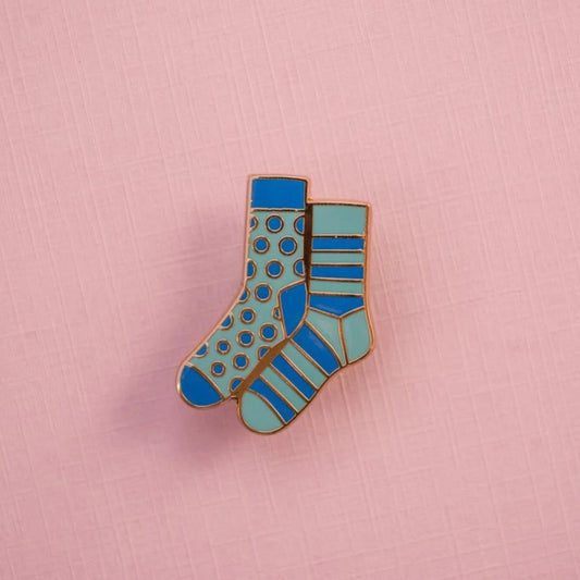 Blue Mismatched Sock Pin