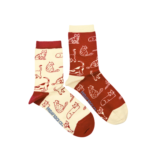Women's Cats This Did Good Mismatched Crew Socks