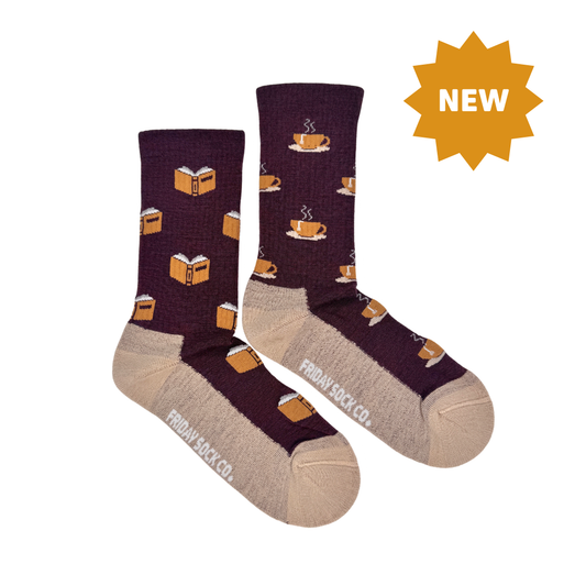 Women's Teacup & Book Merino Wool Socks