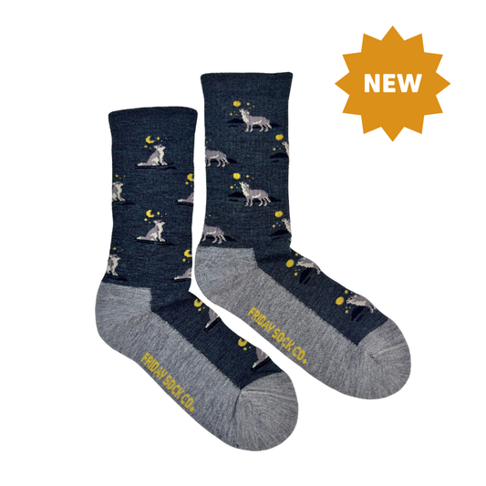 Women's Wolf & Moon Merino Wool Socks