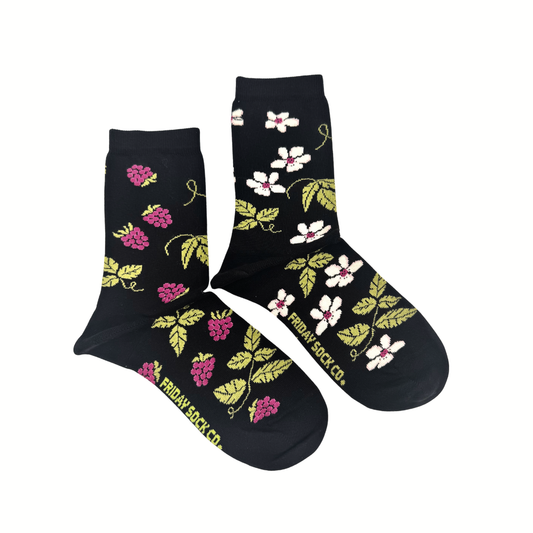 Women's Raspberry Bloom Mismatched Crew Socks