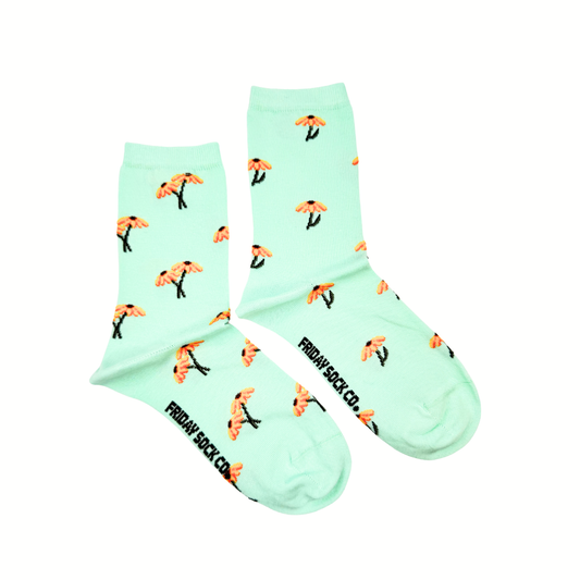 Women's Mini Black Eyed Susan Mismatched Crew Socks