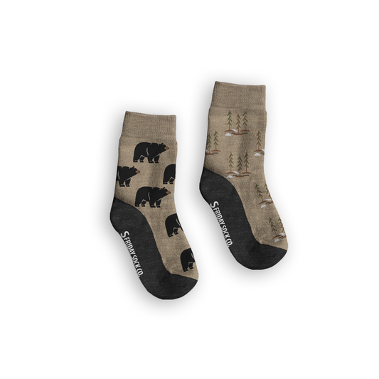 Kid's Bear & Trees Merino Wool Socks