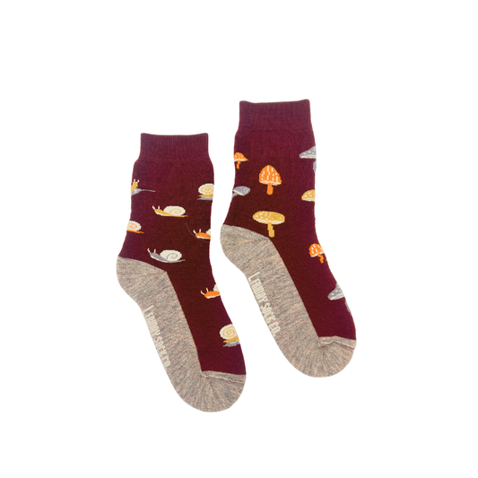 Kid's Mushroom Merino Wool Socks