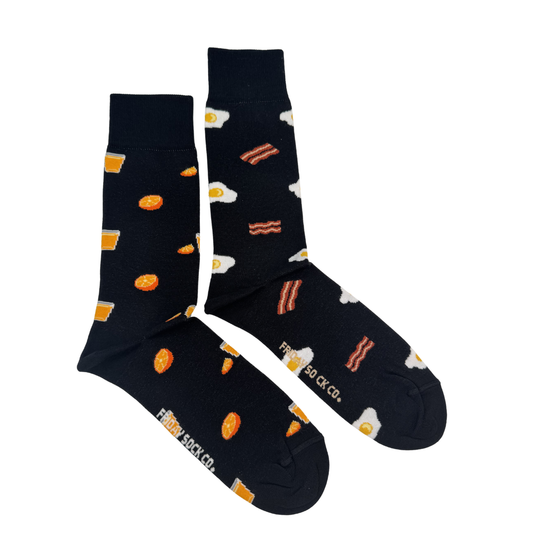 Men's Breakfast & Orange Juice Mid-Calf Socks