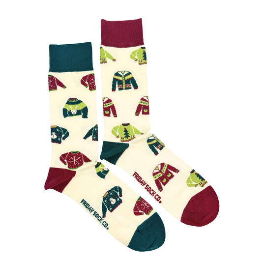 Men's Ugly Christmas Sweaters on Socks Socks
