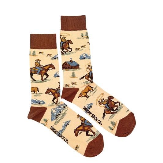 Men's Western Cowboy Mismatched Socks