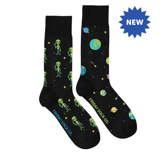 Men's Neon Alien Mismatched Socks