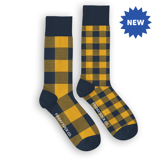 Men's Modern Plaid Mismatched Socks