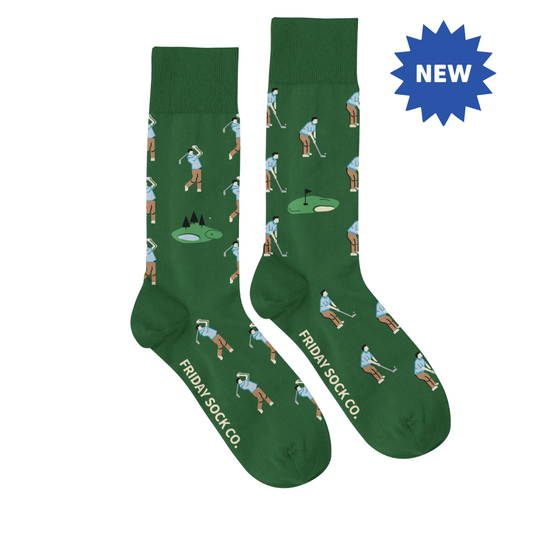 Men's Golf Swing & Putt Mismatched Socks
