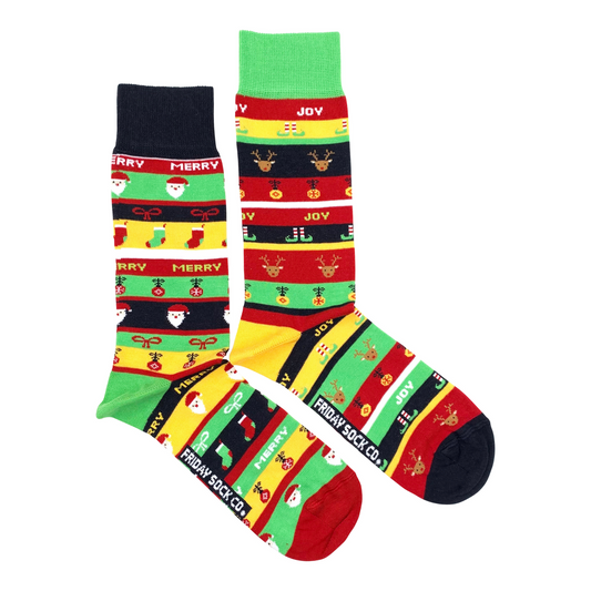 Men's Ugly Christmas Merry and Joy Socks