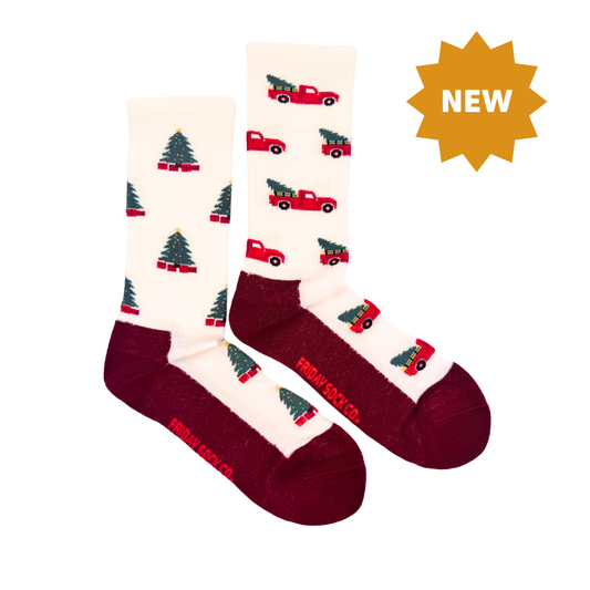 Men's Christmas Truck Merino Wool Socks