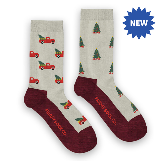 PRE-ORDER Men’s Christmas Truck Merino Wool Socks