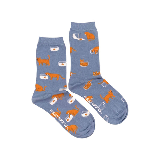 Women's Cat & Goldfish Socks