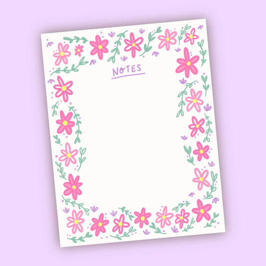 Pink Floral Notepad