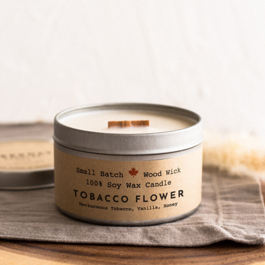 Tobacco Flower Candle Tin