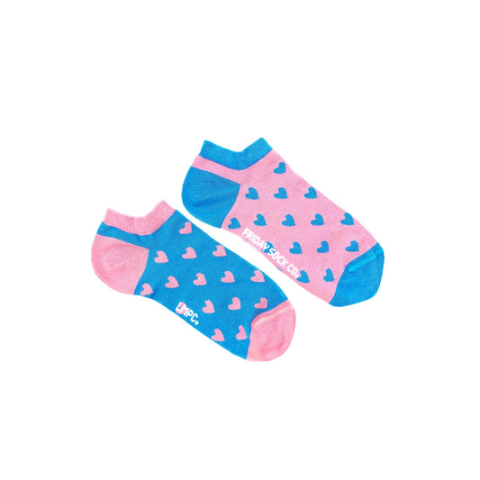 Women's Pink & Blue Heart Ankle Socks
