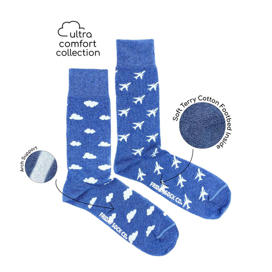 Men's Ultra Comfort Plane & Cloud Socks