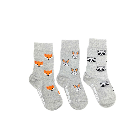 Kid's Fox, Raccoon, & Bunny Socks