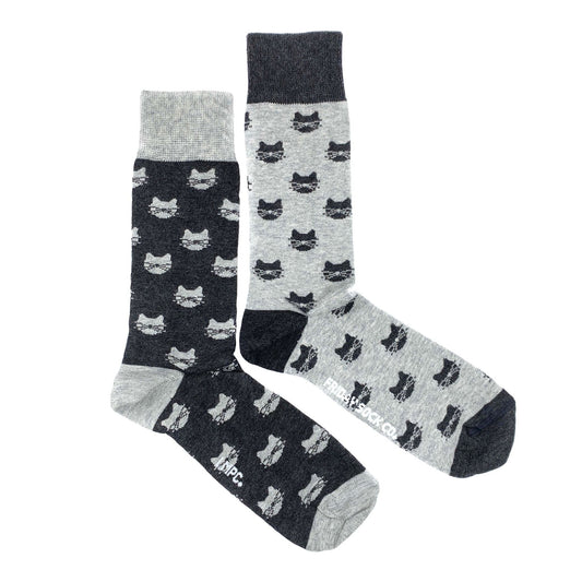 Men's Inverted Grey Cat Socks