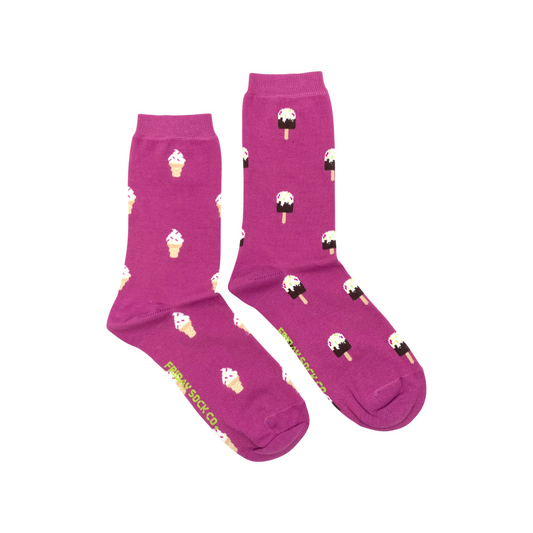 Women's Purple Ice Cream & Popsicle Socks