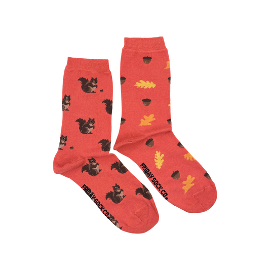 Women's Squirrel, Acorn & Leaf Socks