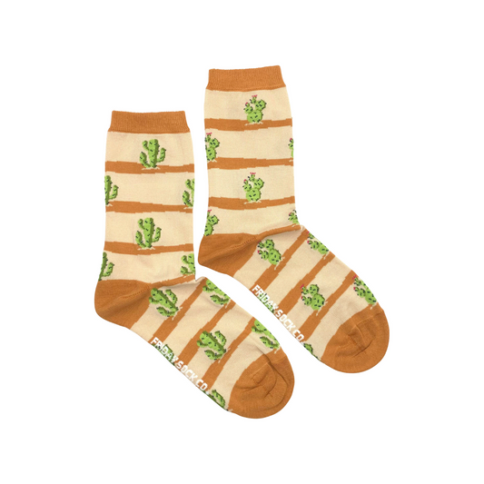 Women's Striped Cactus Socks