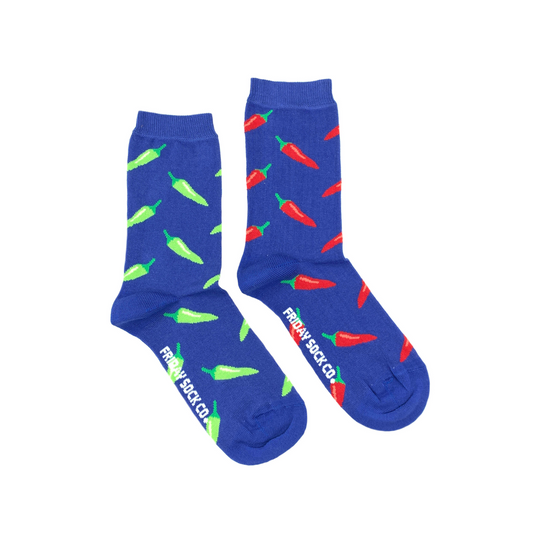 Women's Green & Red Chili Pepper Socks