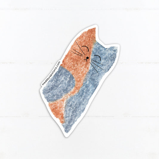 Orange Cat Vinyl Sticker