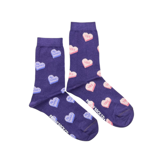Women's Purple Candy Heart Socks
