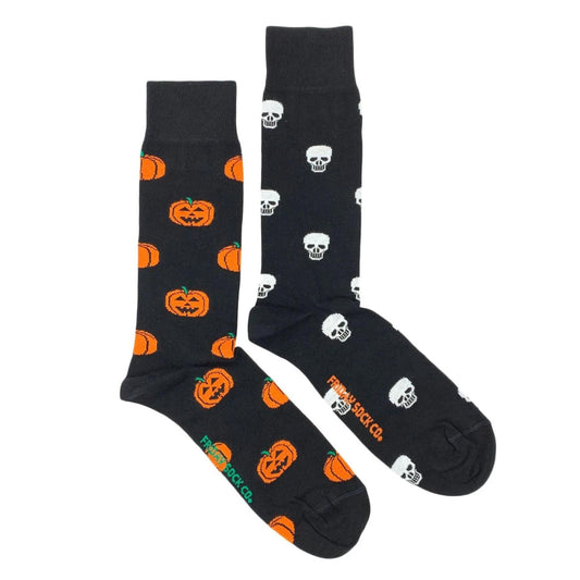 Men's Pumpkin & Skull Halloween Socks