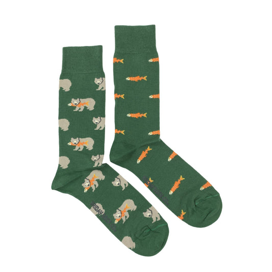 Men's Salmon & Grizzly Bear Socks