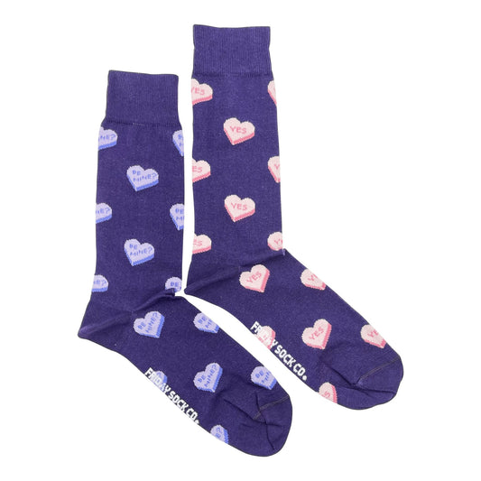 Men's Purple Candy Heart Socks