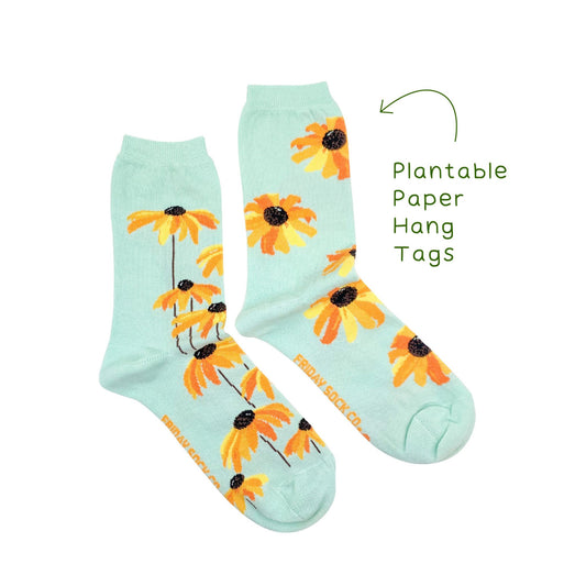 Women's Black Eyed Susan Floral Socks