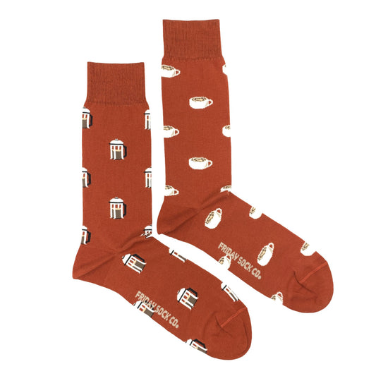 Men's Mismatched French Press Coffee Socks