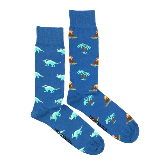 Men's Volcano & Dinosaur Socks