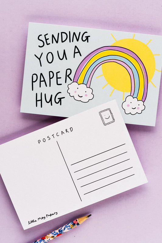 Paper Hug Postcard (Singular postcard, double sided)