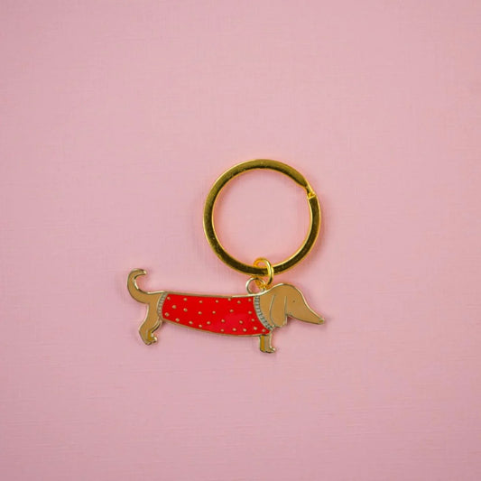 Dachshund Enamel Keychain