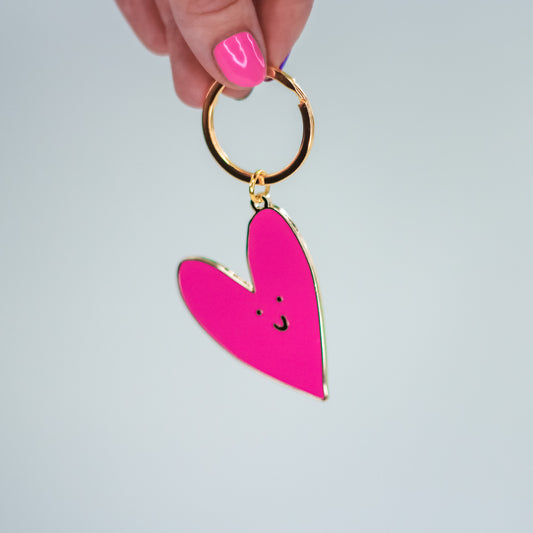 Pink Heart Keychain