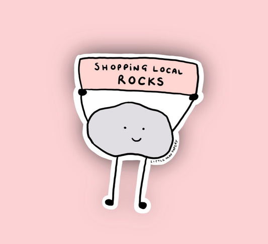 Shopping Local Rocks Vinyl Sticker