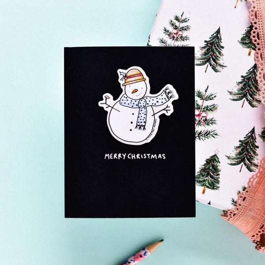 Snowman Vinyl Sticker Greeting Card