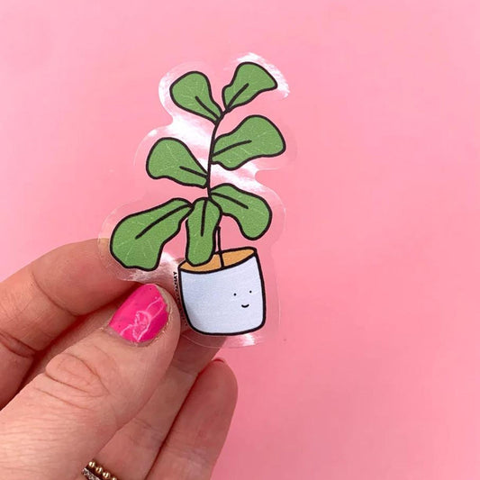 Fiddle Leaf Fig Clear Vinyl Sticker